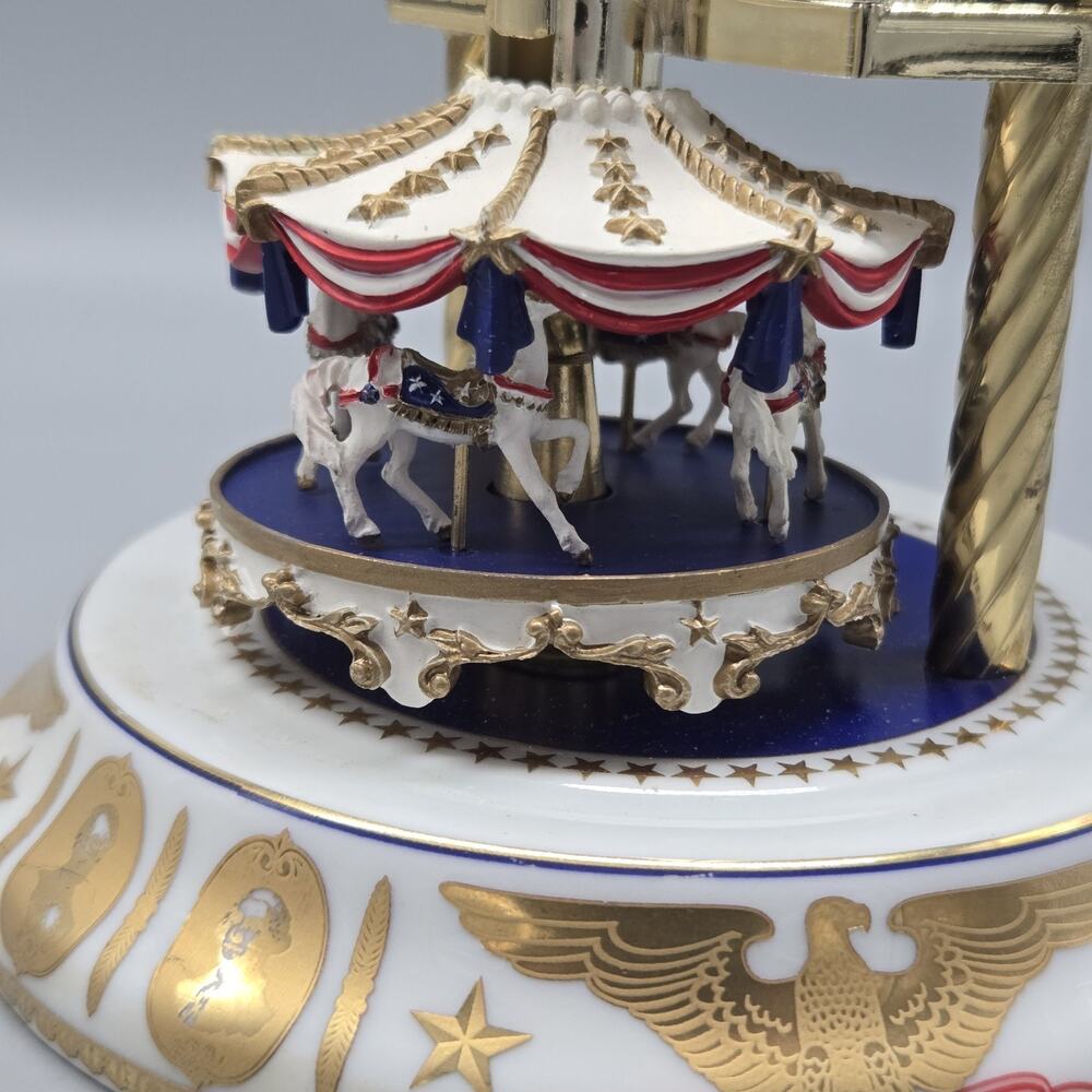Freundl Americana Porcelain Clock Made In Germany Eagle + Presidents - Picture 6 of 10